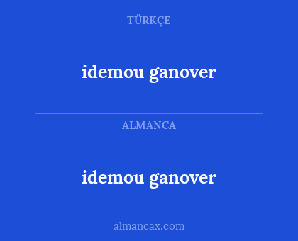 idemou ganover - idemou ganover