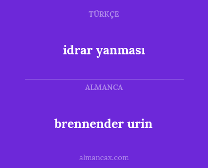 brennender urin - idrar yanması