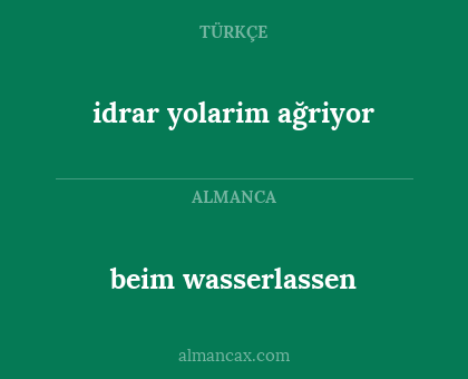 beim wasserlassen - idrar yolarim ağriyor