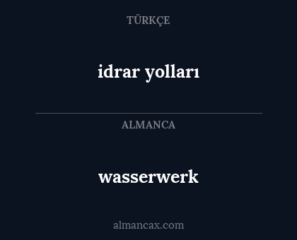 wasserwerk - idrar yolları