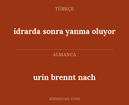 urin brennt nach - idrarda sonra yanma oluyor