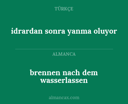 brennen nach dem wasserlassen - idrardan sonra yanma oluyor