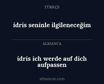 idris ich werde auf dich aufpassen - idris seninle ilgileneceğim