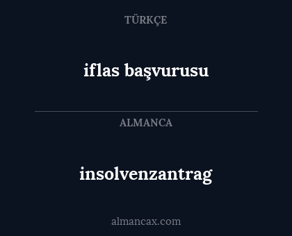 insolvenzantrag - iflas başvurusu