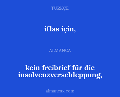 iflas için, - kein freibrief für die insolvenzverschleppung,