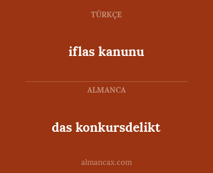 iflas kanunu - das konkursdelikt