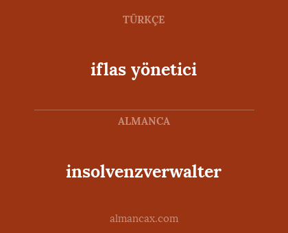 iflas yönetici - insolvenzverwalter