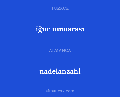 iğne numarası - nadelanzahl