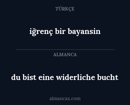 du bist eine widerliche bucht - iğrenç bir bayansin