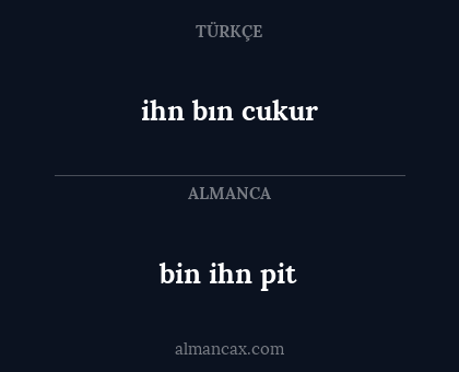 ihn bın cukur - bin ihn pit