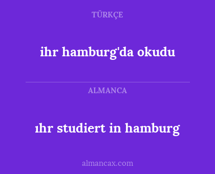 ıhr studiert in hamburg - ihr hamburg'da okudu