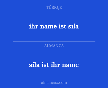 ihr name ist sıla - sila ist ihr name