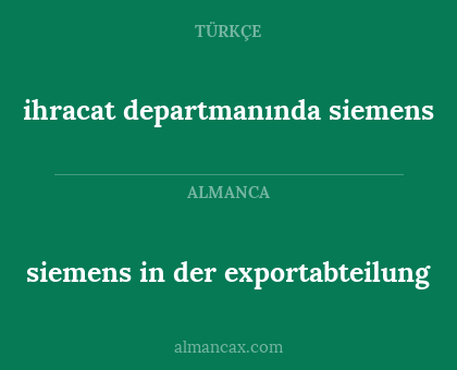 siemens in der exportabteilung - ihracat departmanında siemens