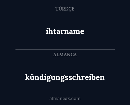 ihtarname - kündigungsschreiben