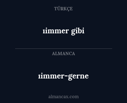ıimmer gibi - ıimmer-gerne