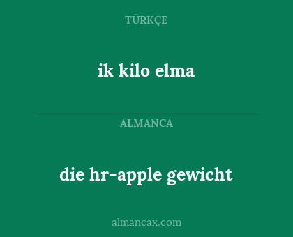 ik kilo elma - die hr-apple gewicht