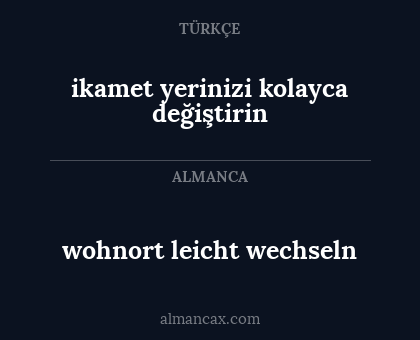wohnort leicht wechseln - ikamet yerinizi kolayca değiştirin
