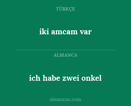 ich habe zwei onkel - iki amcam var