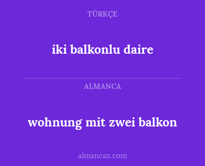 iki balkonlu daire - wohnung mit zwei balkon