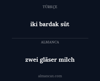zwei gläser milch - iki bardak süt