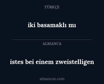 iki basamaklı mı - istes bei einem zweistelligen