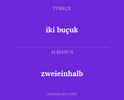 zweieinhalb - iki buçuk