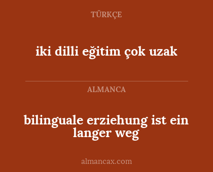 iki dilli eğitim çok uzak - bilinguale erziehung ist ein langer weg