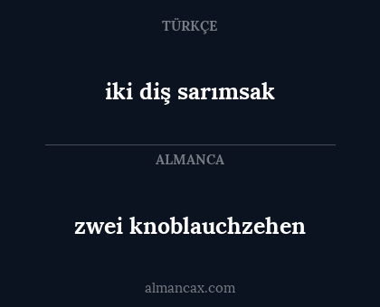 iki diş sarımsak - zwei knoblauchzehen