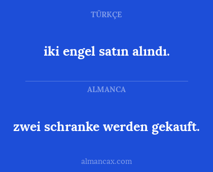 zwei schranke werden gekauft. - iki engel satın alındı.