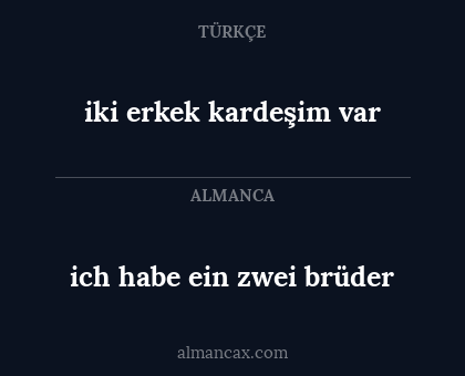 ich habe ein zwei brüder - iki erkek kardeşim var