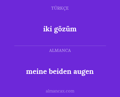 meine beiden augen - iki gözüm