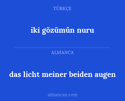 das licht meiner beiden augen - iki gözümün nuru