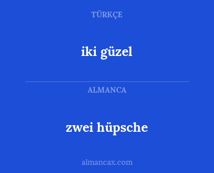 zwei hüpsche - iki güzel