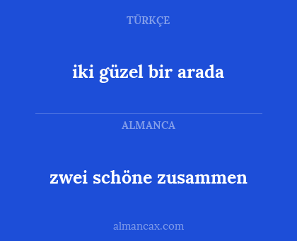 iki güzel bir arada - zwei schöne zusammen
