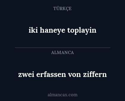 iki haneye toplayin - zwei erfassen von ziffern