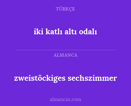 iki katlı altı odalı - zweistöckiges sechszimmer