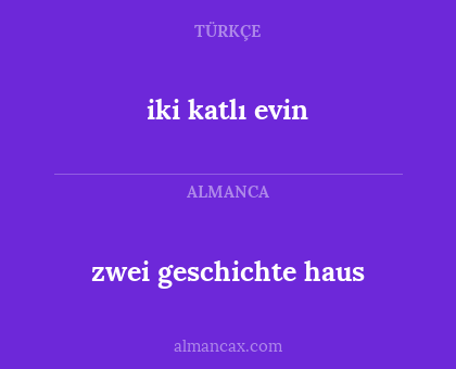 iki katlı evin - zwei geschichte haus