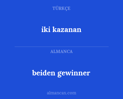 beiden gewinner - iki kazanan
