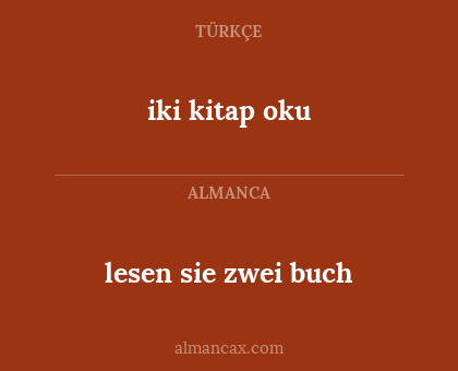 iki kitap oku - lesen sie zwei buch