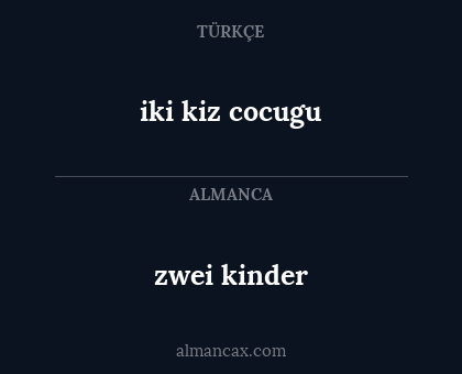 zwei kinder - iki kiz cocugu