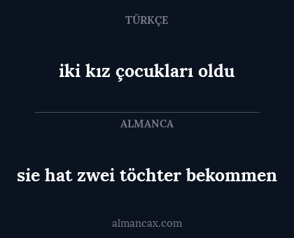 sie hat zwei töchter bekommen - iki kız çocukları oldu