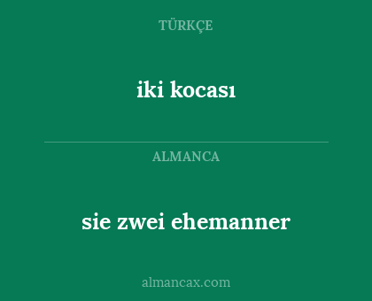 sie zwei ehemanner - iki kocası