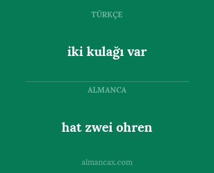 iki kulağı var - hat zwei ohren