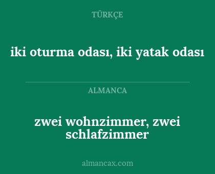 iki oturma odası, iki yatak odası - zwei wohnzimmer, zwei schlafzimmer