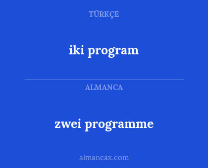 iki program - zwei programme