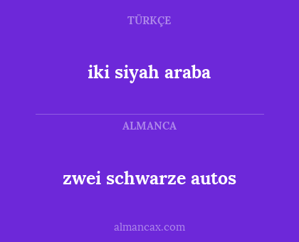 iki siyah araba - zwei schwarze autos