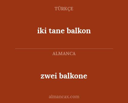 zwei balkone - iki tane balkon
