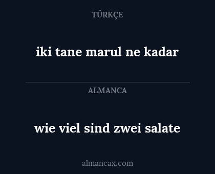 iki tane marul ne kadar - wie viel sind zwei salate
