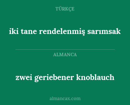 iki tane rendelenmiş sarımsak - zwei geriebener knoblauch