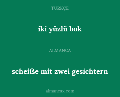 iki yüzlü bok - scheiße mit zwei gesichtern